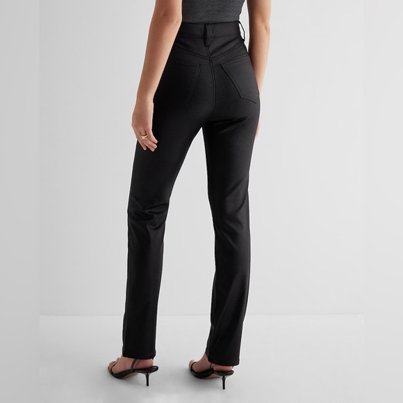 🎯 3 for 30🎯Express Super High Waisted Black Coated ‘90s Slim Jeans Size 10Long - Picture 2 of 8